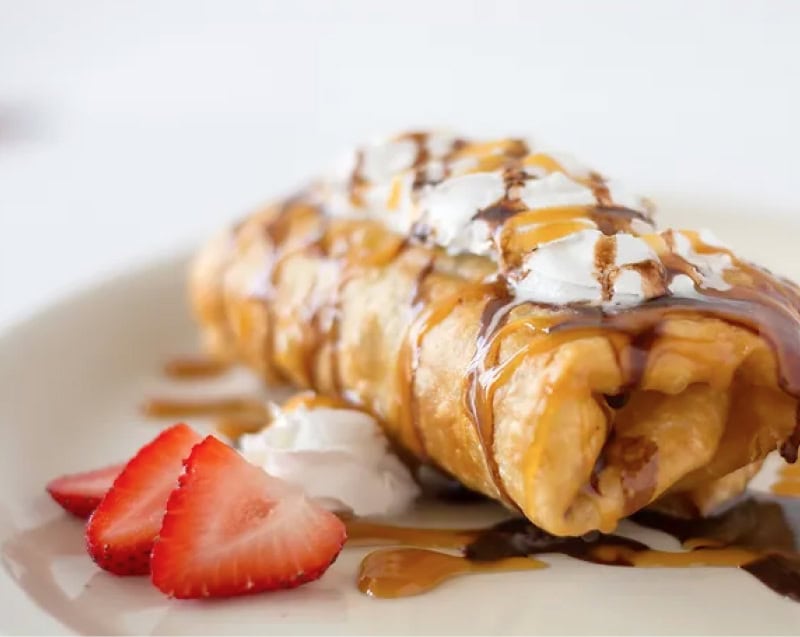 chimichanga with strawberries